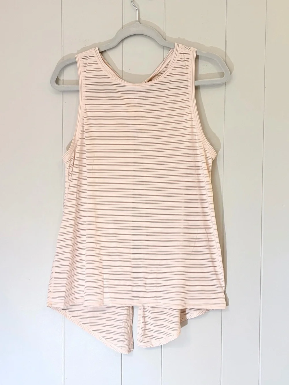 Lululemon Meet Halfway Tank Top Striped Sleeveless Light Pink Peach